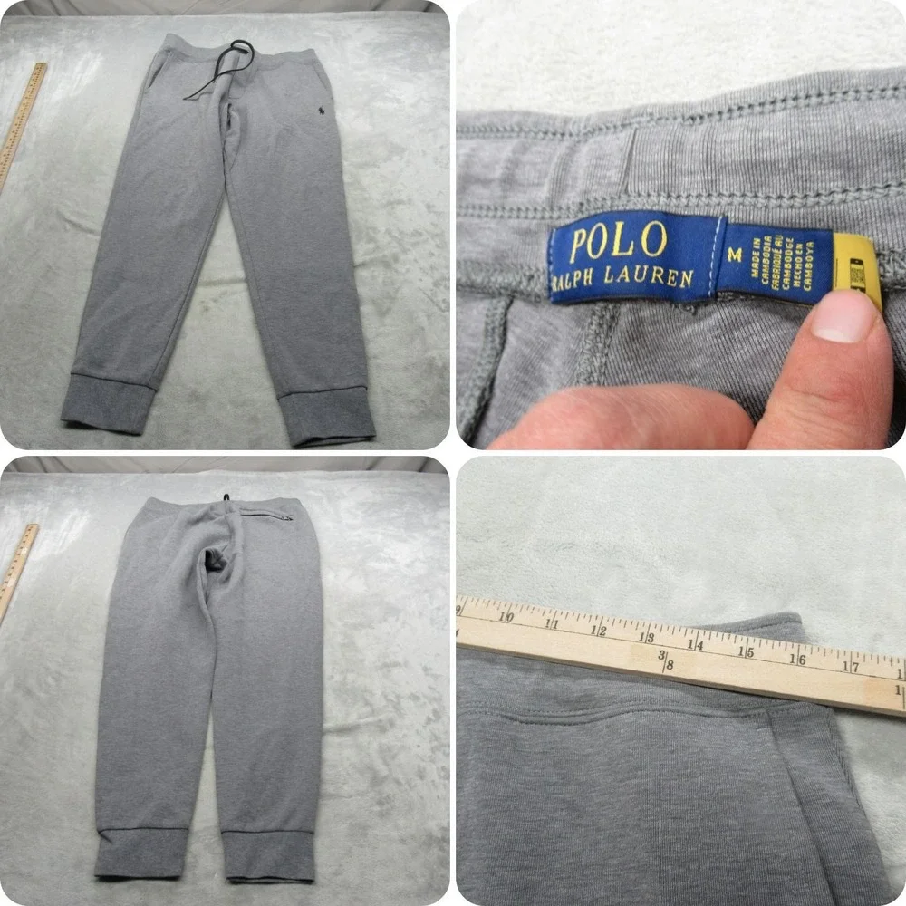 Polo‎ Ralph Lauren Sweat Pants Mens Medium Gray Soft Drawstring Jogger 32x28